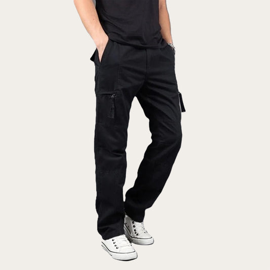 100% Stretchable Cotton Fabric Cargo Pants – Black