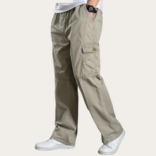 100% Stretchable Cotton Fabric Cargo Pants - Light Beige
