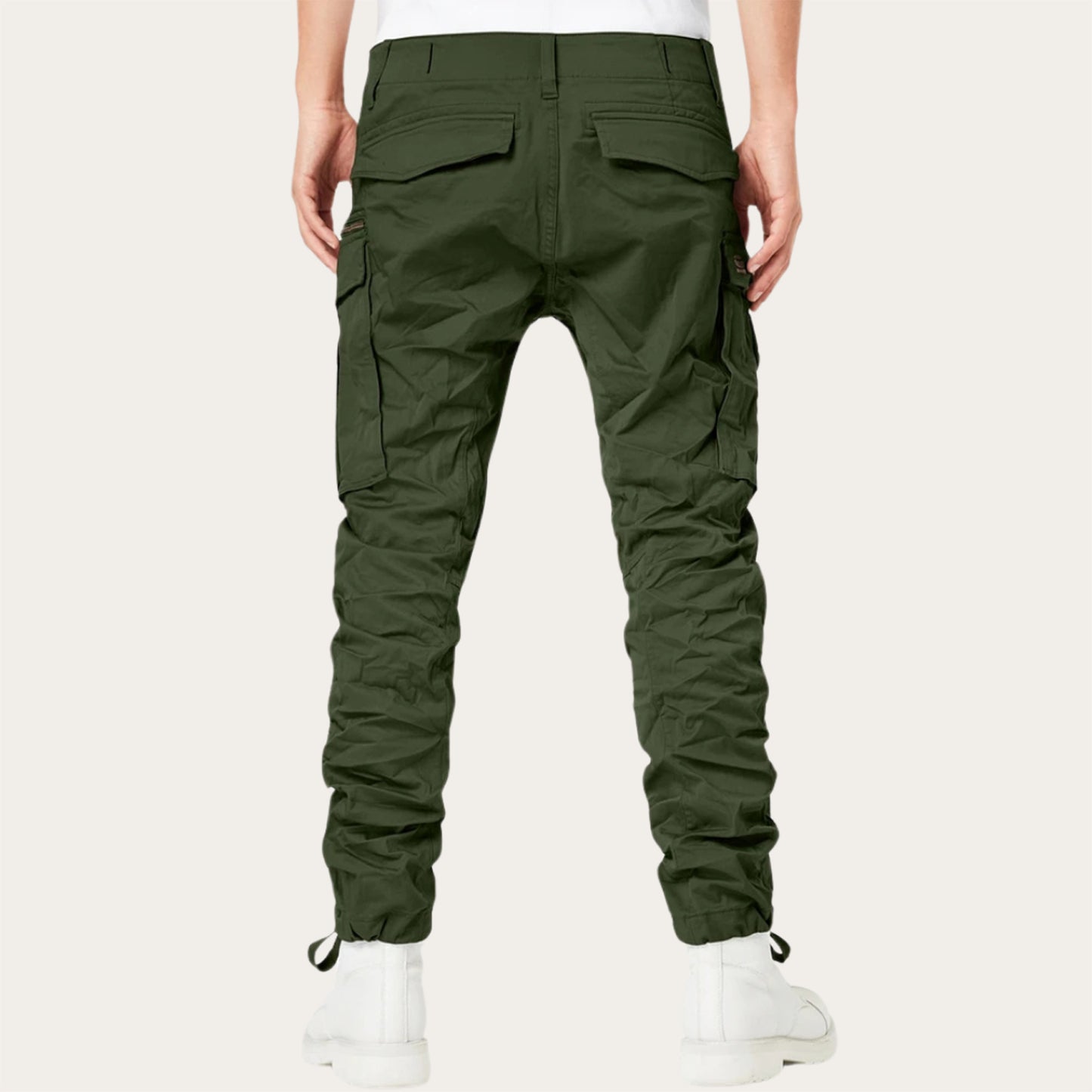 100% Stretchable Cotton Fabric Cargo Pants – Olive Green Dark