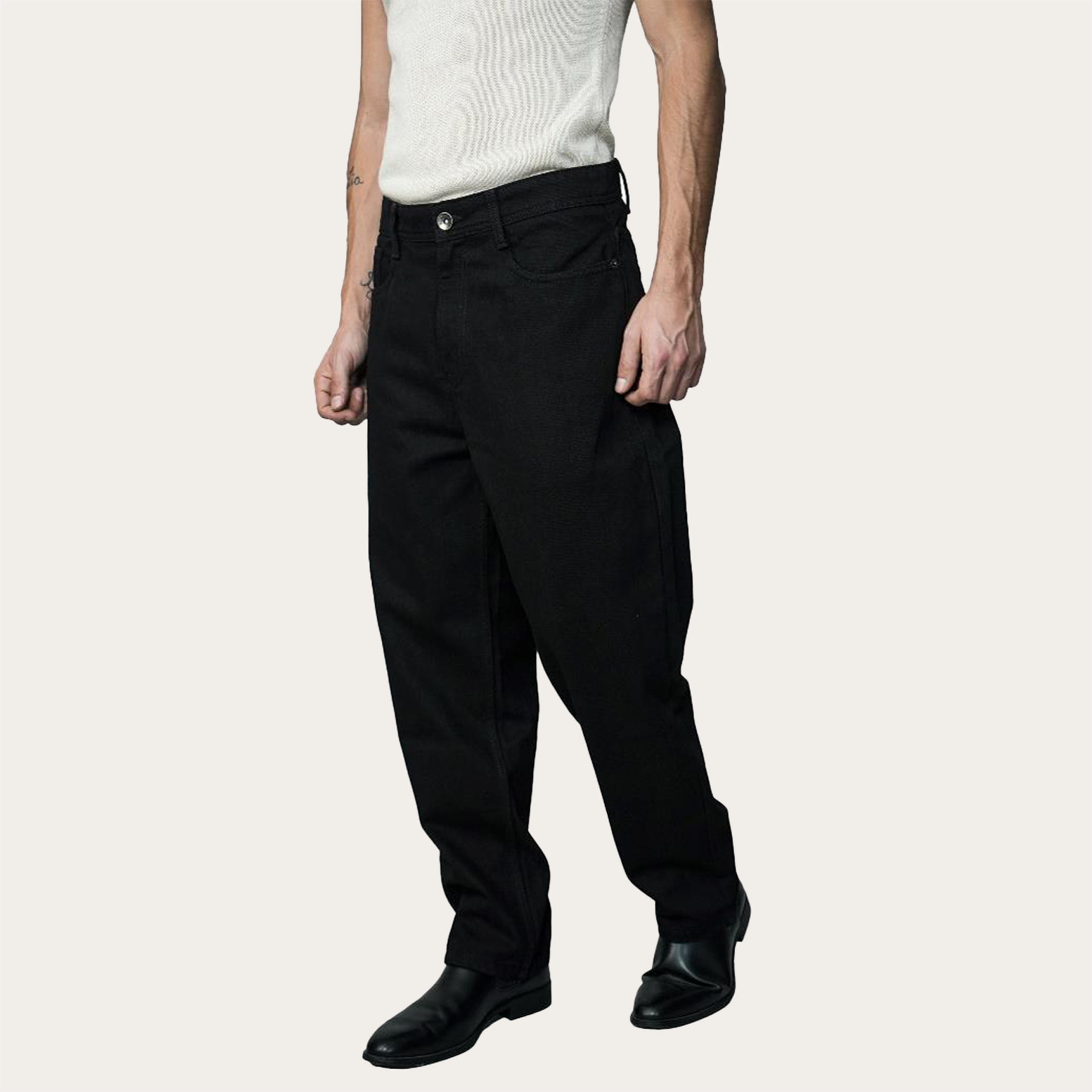 100% Stretchable Cotton Fabric Cargo Pants – Black