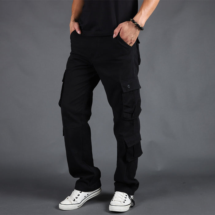 100% Stretchable Cotton Fabric Cargo Pants – Black
