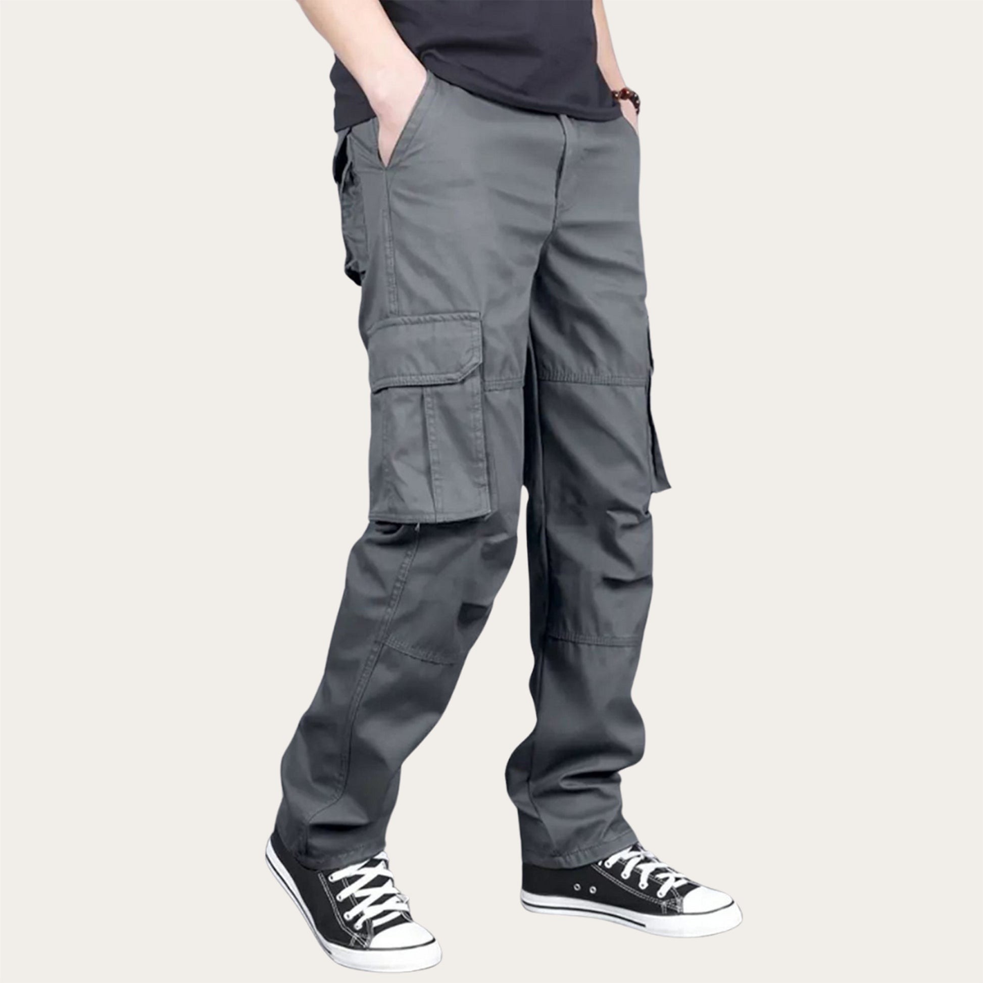 100% Stretchable Cotton Fabric Cargo Pants – Dark Grey