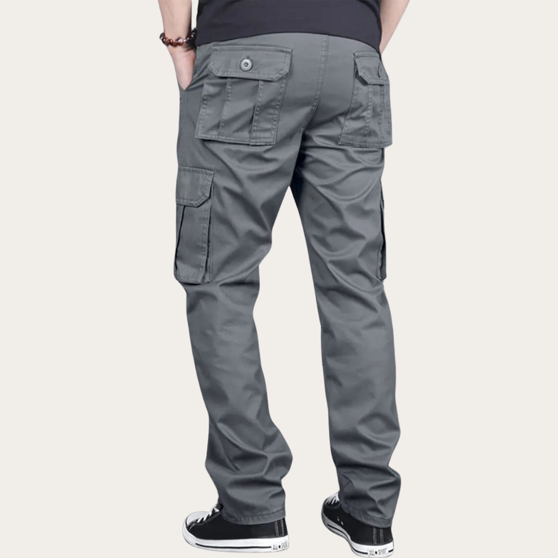 100% Stretchable Cotton Fabric Cargo Pants – Dark Grey