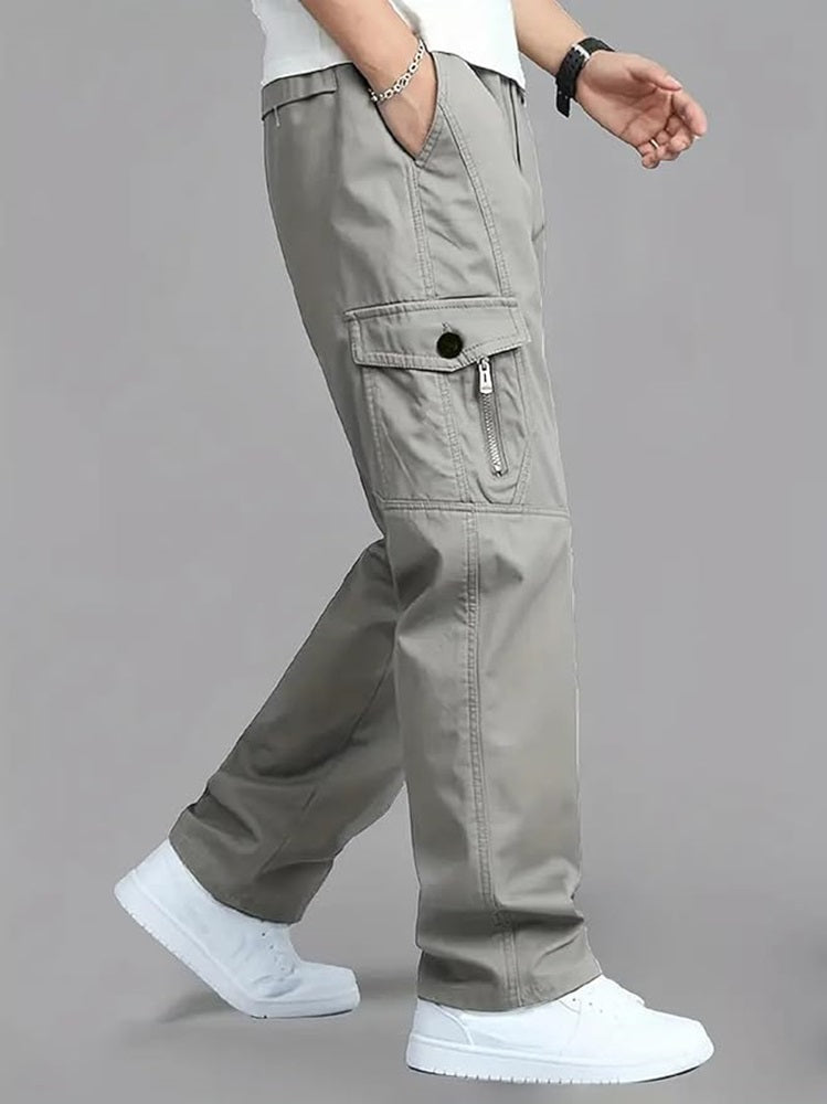 100% Stretchable Cotton Fabric Cargo Pants – Grey