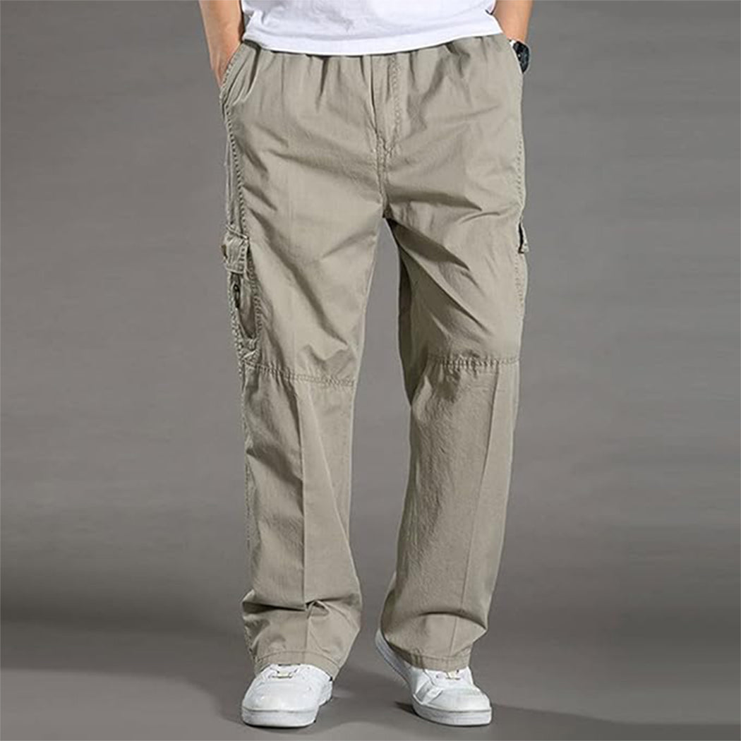 100% Stretchable Cotton Fabric Cargo Pants - Light Beige