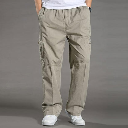 100% Stretchable Cotton Fabric Cargo Pants - Light Beige