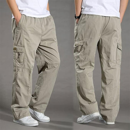 100% Stretchable Cotton Fabric Cargo Pants - Light Beige