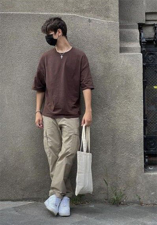 100% Stretchable Cotton Fabric Cargo Pants - Light Beige