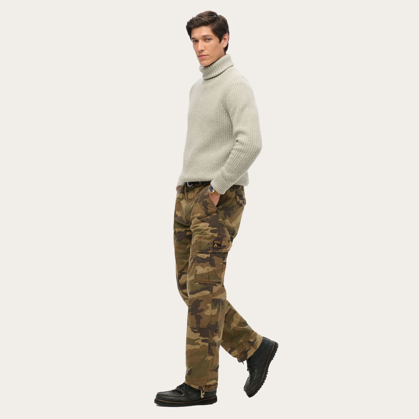 100% Stretchable Cotton Fabric Cargo Pants – Mililtary Camouflage