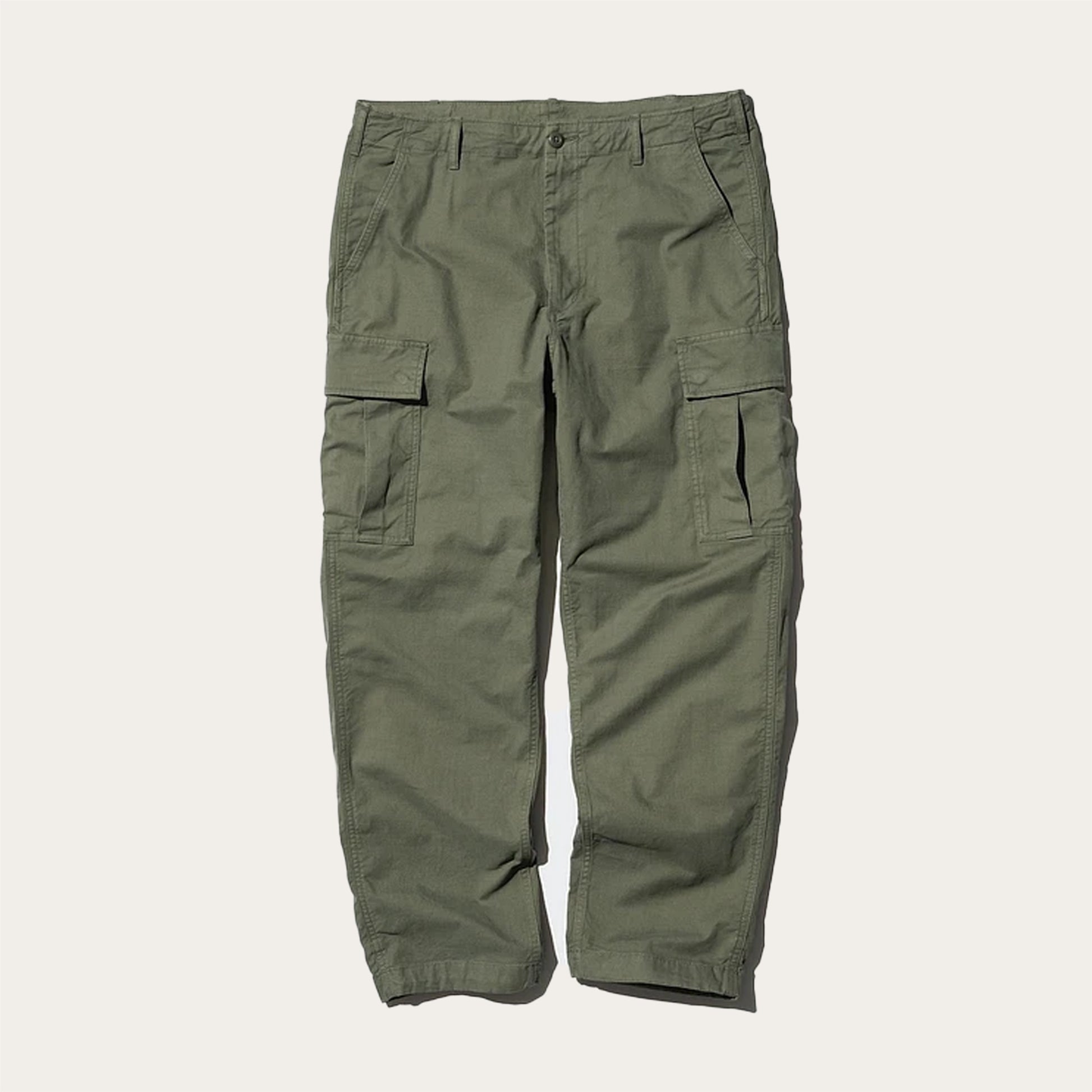 100% Stretchable Cotton Fabric Cargo Pants - Olive Green Light