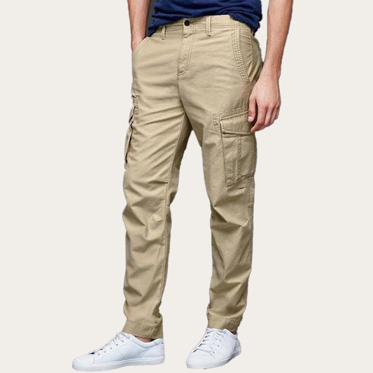 100% Stretchable Cotton Fabric Cargo Pants - Police Beige