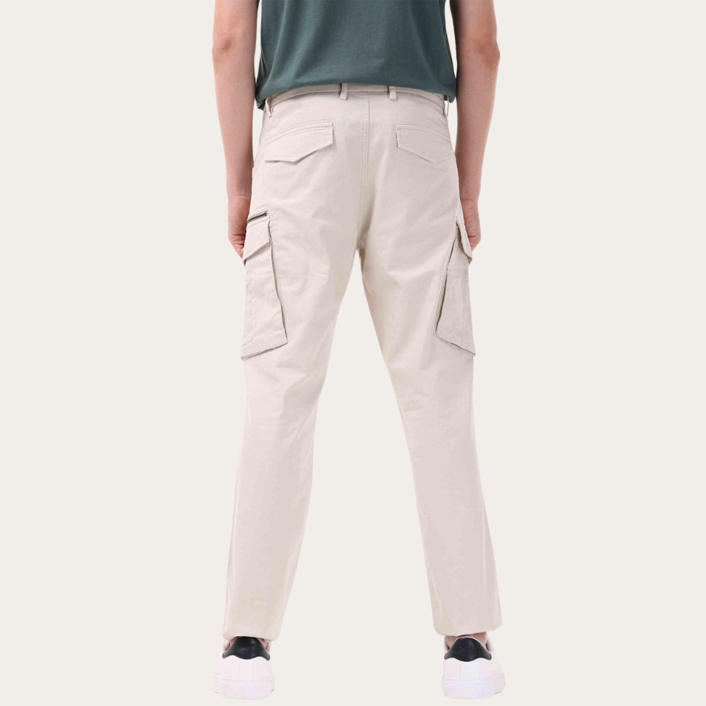 100% Stretchable Cotton Fabric Cargo Pants – Ultra Light Beige