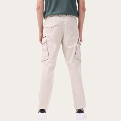100% Stretchable Cotton Fabric Cargo Pants – Ultra Light Beige